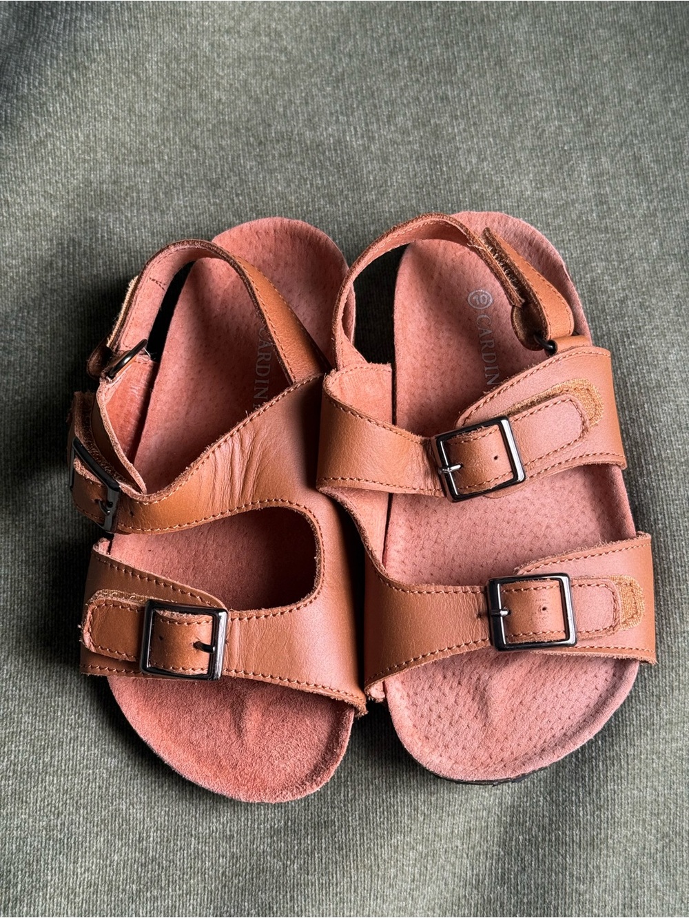 Cardin McCoy Toddler Boys Leather Bio Cork Sandals Size 10 Brown Caramel